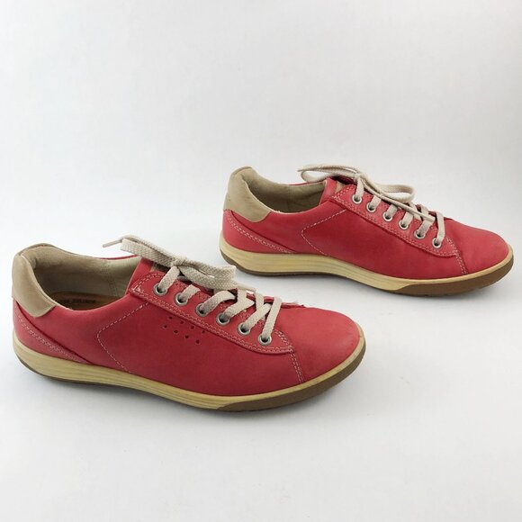 ECCO Chase II Red Leather Sneakers 39 EU/8-8.5 US - Picture 4 of 12